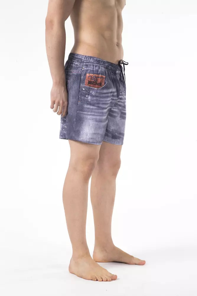 Just Cavalli Blue Polyester Men Swimwear Short - BrandFit 88