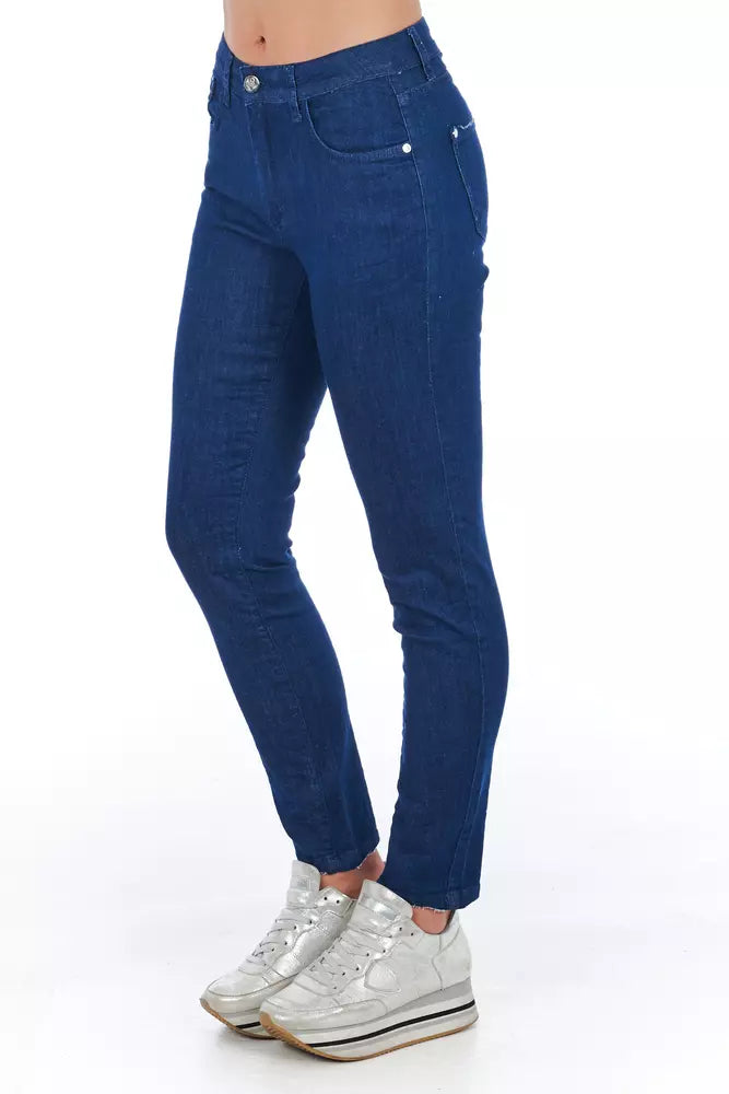 Frankie Morello Blue Cotton Women Skinny Jean - BrandFit 88