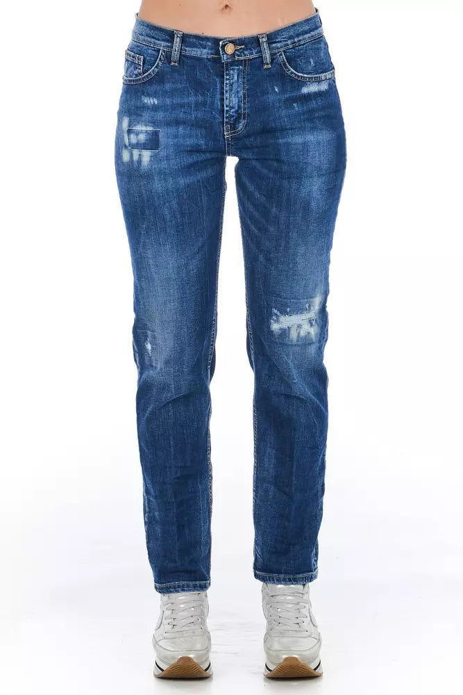 Frankie Morello Blue Cotton Women Jeans - BrandFit 88