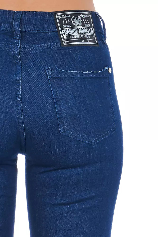 Frankie Morello Blue Cotton Women Skinny Jean - BrandFit 88