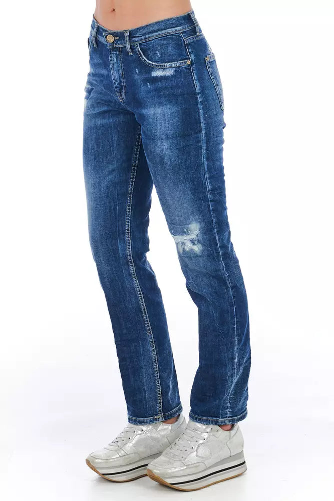 Frankie Morello Blue Cotton Women Jeans - BrandFit 88