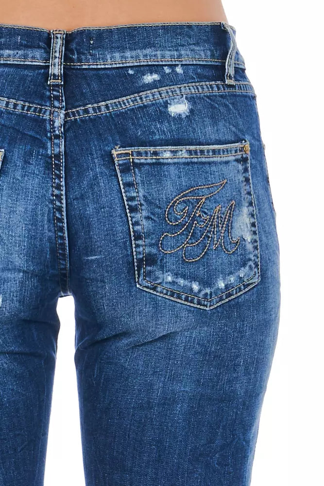 Frankie Morello Blue Cotton Women Jeans - BrandFit 88
