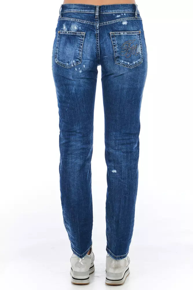 Frankie Morello Blue Cotton Women Jeans - BrandFit 88