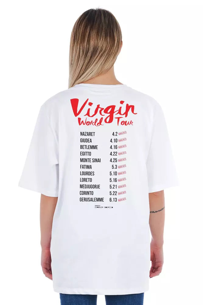 Frankie Morello White Cotton Women T-Shirt - BrandFit 88