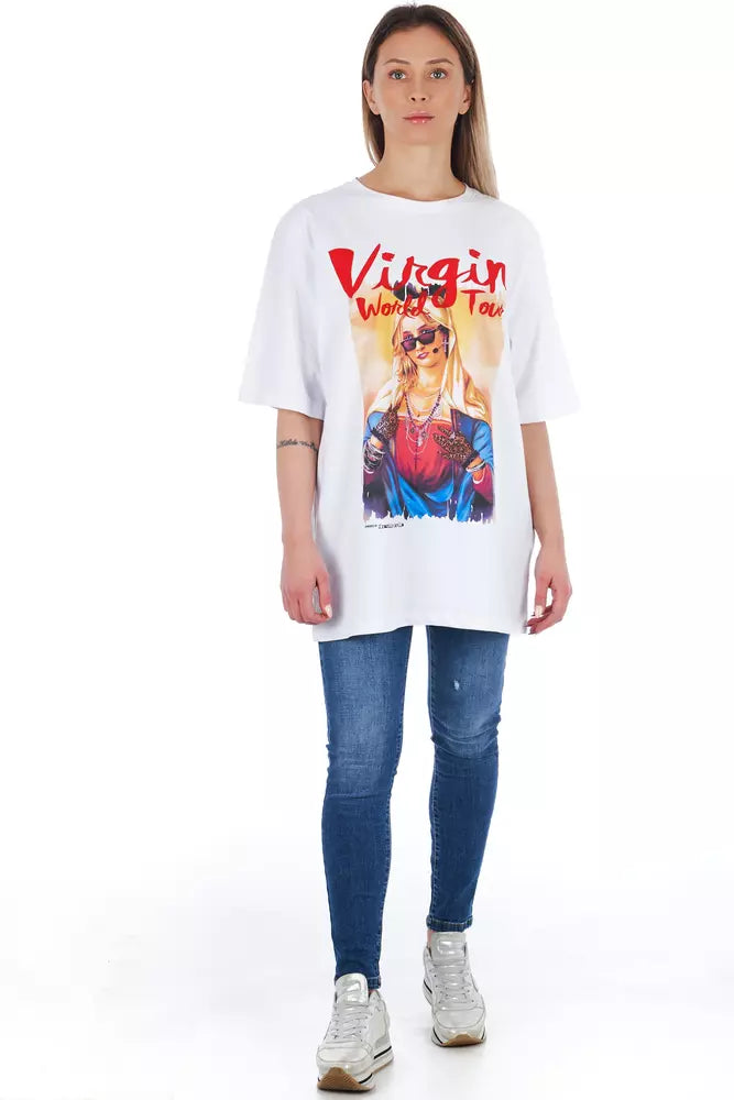 Frankie Morello White Cotton Women T-Shirt - BrandFit 88