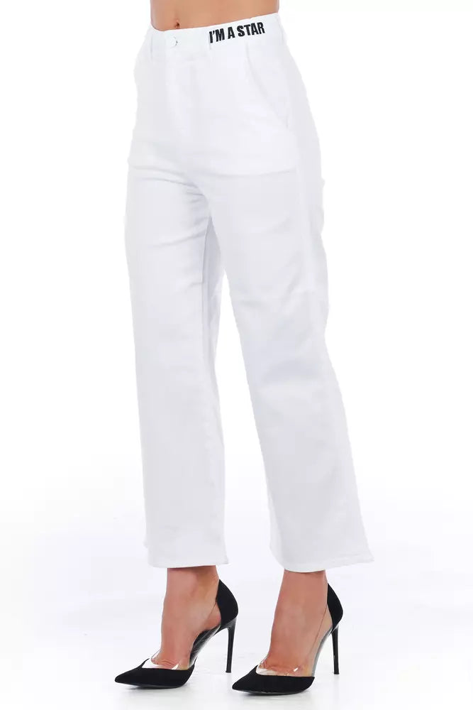 Frankie Morello White Cotton Women Cropped Trouser - BrandFit 88