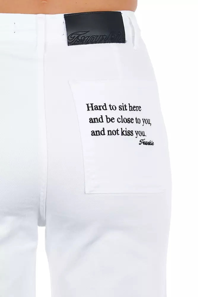 Frankie Morello White Cotton Women Cropped Trouser - BrandFit 88
