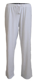 John Galliano White Cotton Logo Loose Men Pants John Galliano