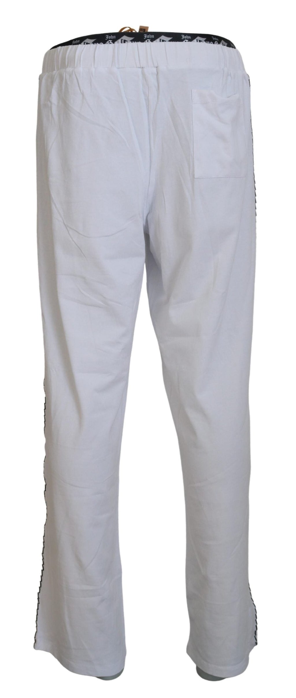 John Galliano White Cotton Logo Loose Men Pants John Galliano