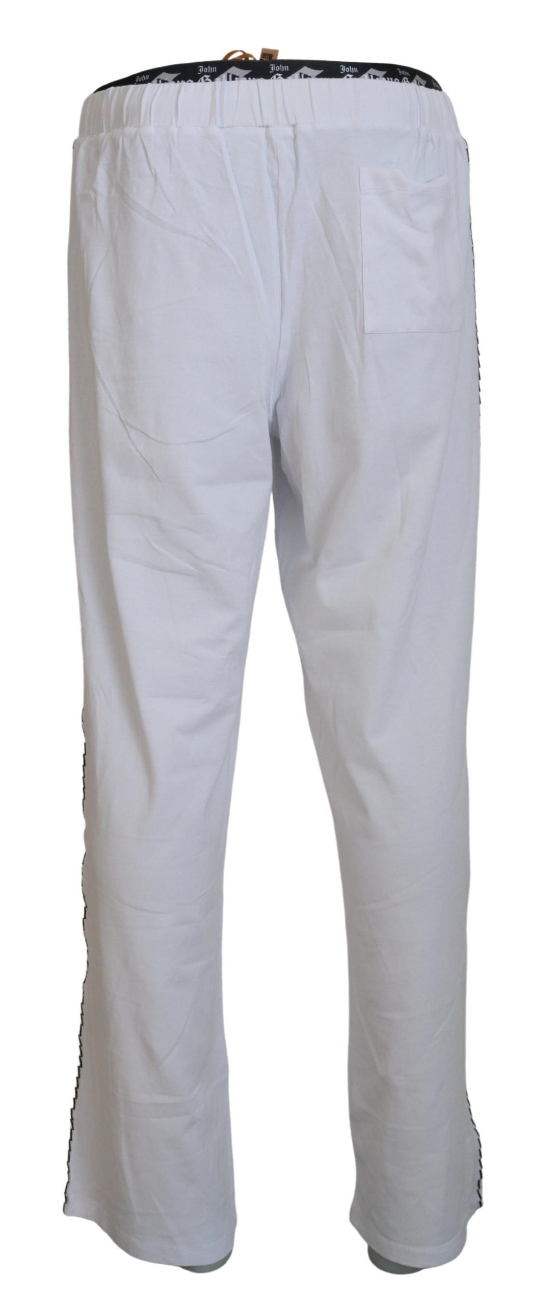 John Galliano White Cotton Logo Loose Men Pants John Galliano
