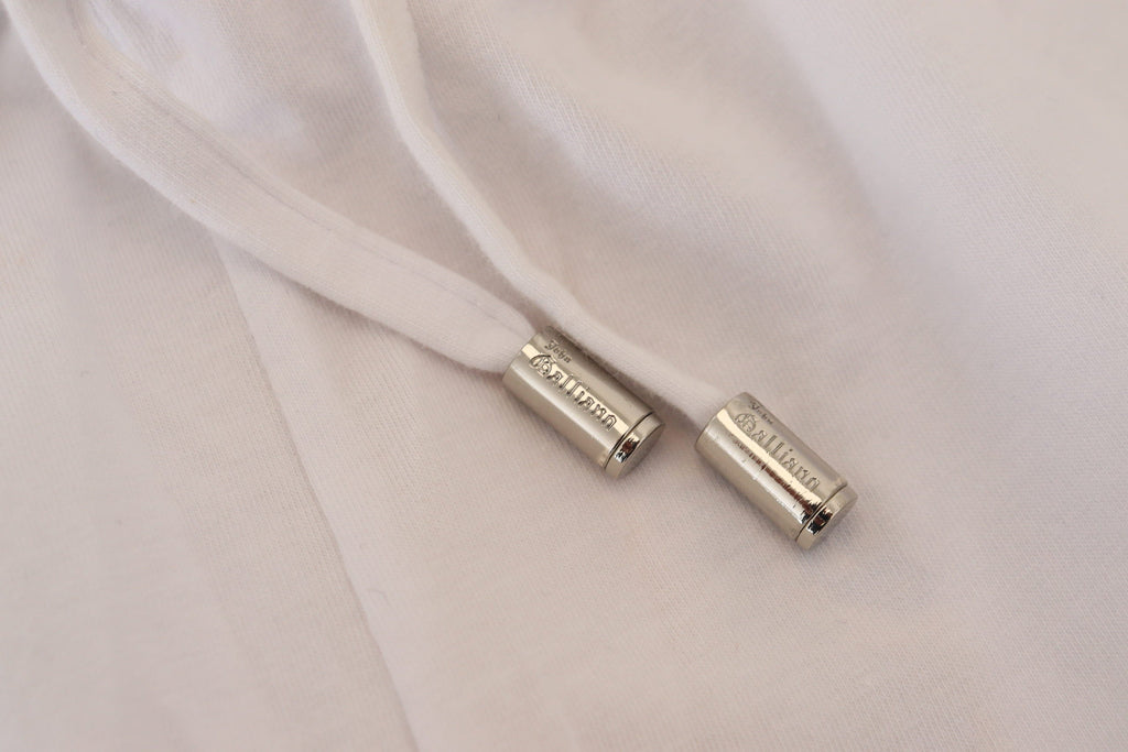 John Galliano White Cotton Logo Loose Men Pants John Galliano