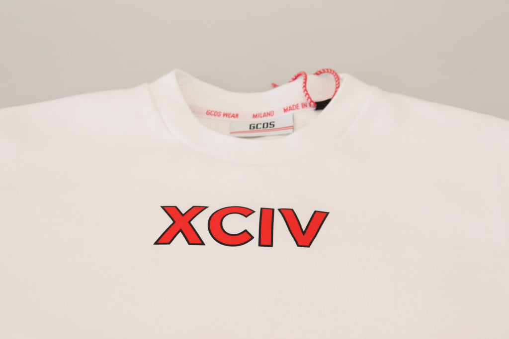 GCDS White Logo Print Cotton Short Sleeves T-shirt GCDS