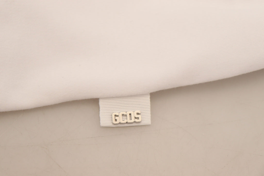 GCDS White Logo Print Cotton Short Sleeves T-shirt GCDS