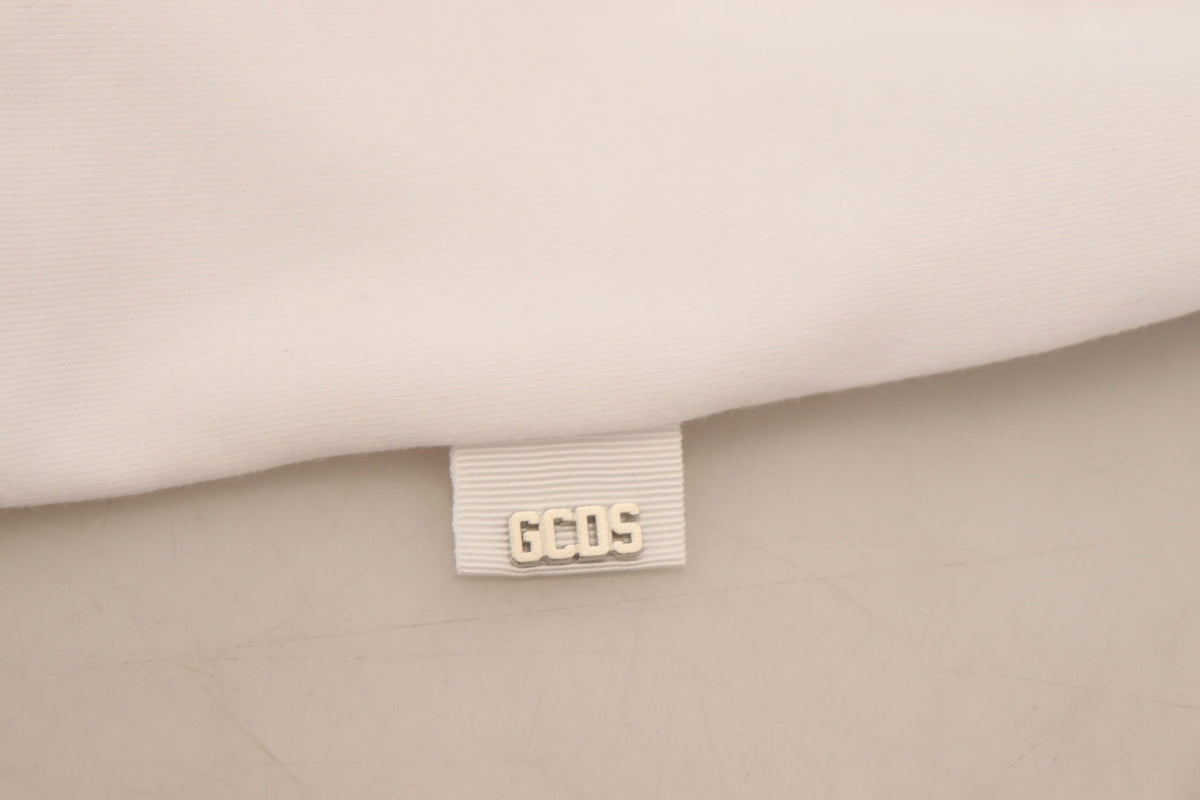 GCDS White Logo Print Cotton Short Sleeves T-shirt GCDS