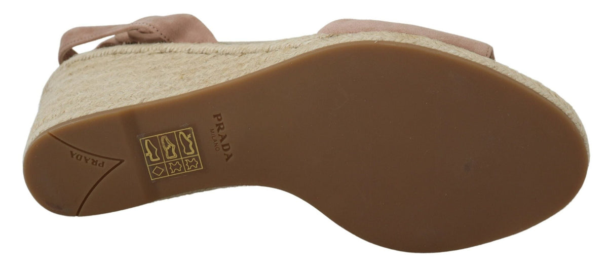 Prada Pink Suede Leather Ankle Strap Sandals Prada