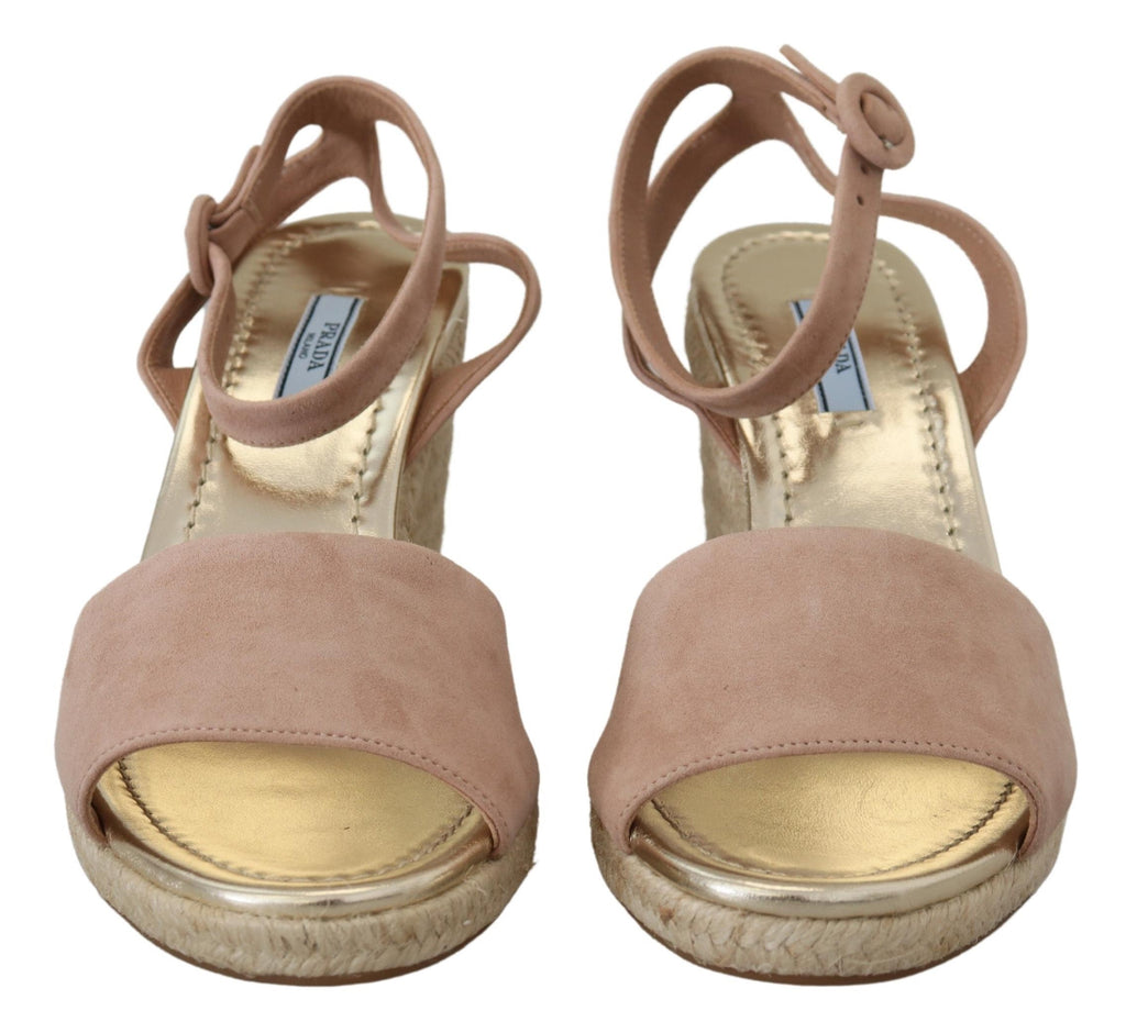 Prada Pink Suede Leather Ankle Strap Sandals Prada