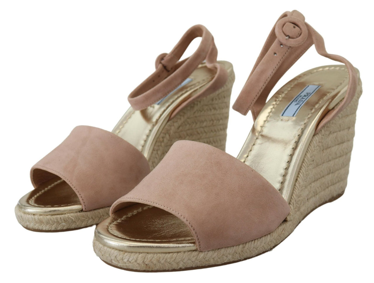 Prada Pink Suede Leather Ankle Strap Sandals Prada