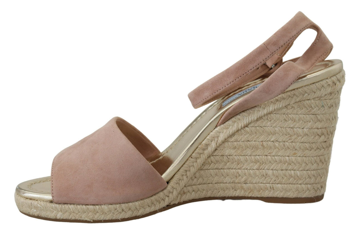 Prada Pink Suede Leather Ankle Strap Sandals Prada