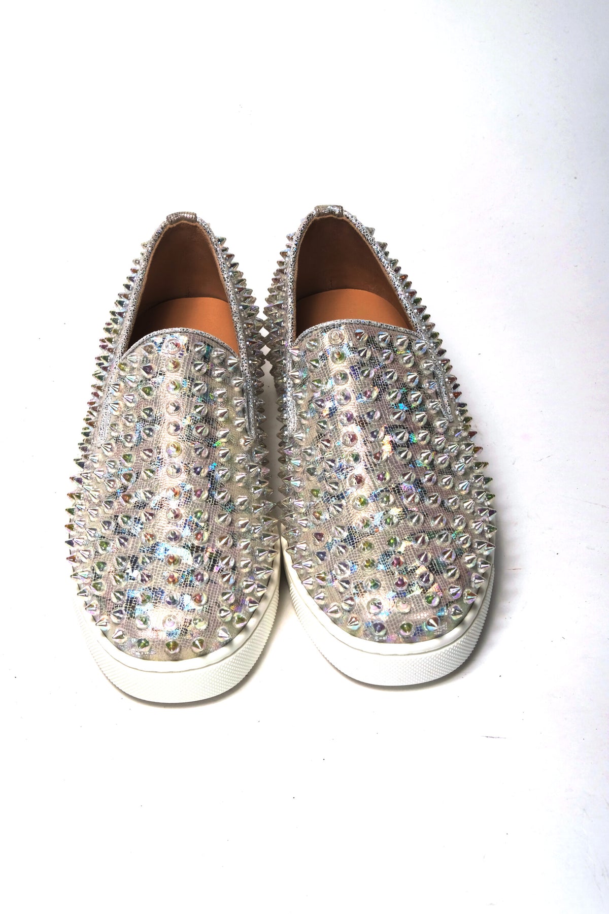 Christian Louboutin White Ab/Clear Ab Roller Boat Woman Flat Sneaker - BrandFit 88
