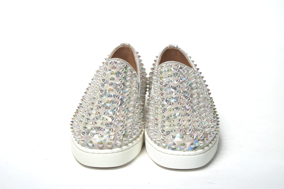 Christian Louboutin White Ab/Clear Ab Roller Boat Woman Flat Sneaker - BrandFit 88