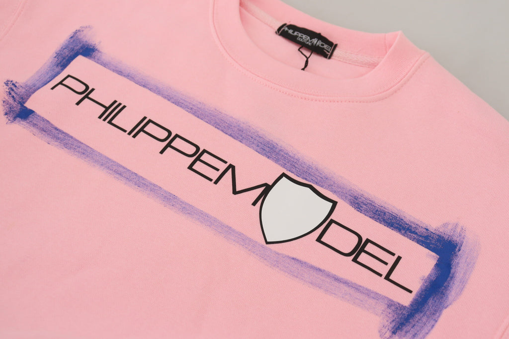 Philippe Model Pink Printed Long Sleeves Pullover Sweater - BrandFit 88