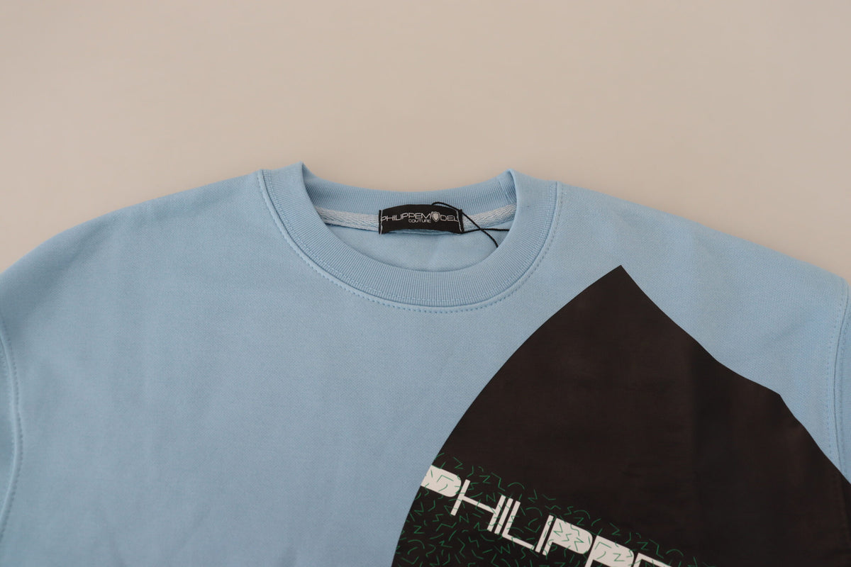 Philippe Model Light Blue Logo Printed Long Sleeves Sweater - BrandFit 88