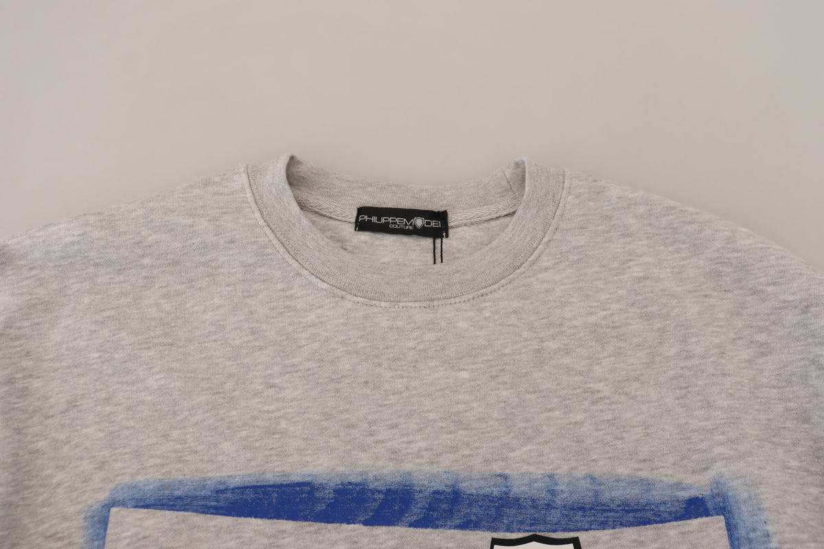 Philippe Model Gray Printed Long Sleeves Pullover Sweater - BrandFit 88