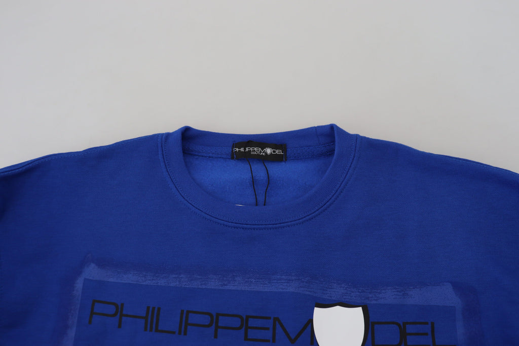 Philippe Model Blue Printed Long Sleeves Pullover Sweater - BrandFit 88