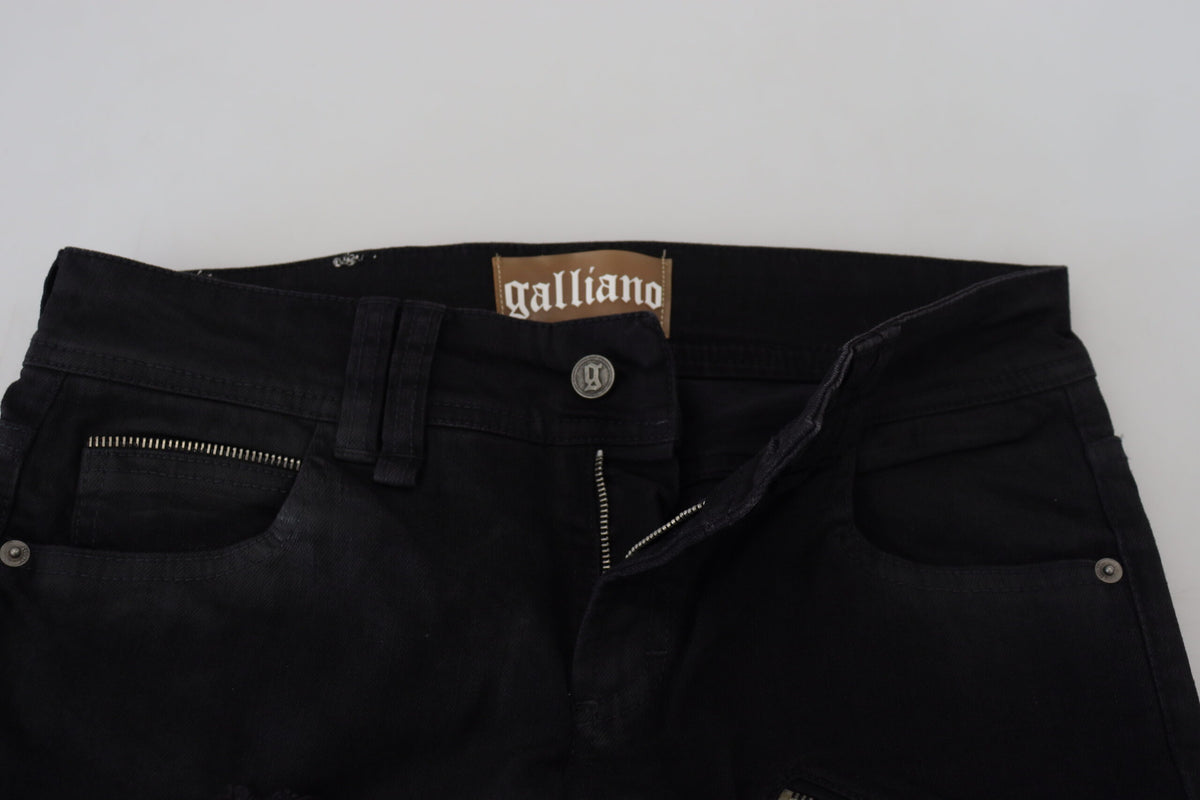 John Galliano Black Cotton Mid Waist Skinny Slim Fit Denim Jeans - BrandFit 88