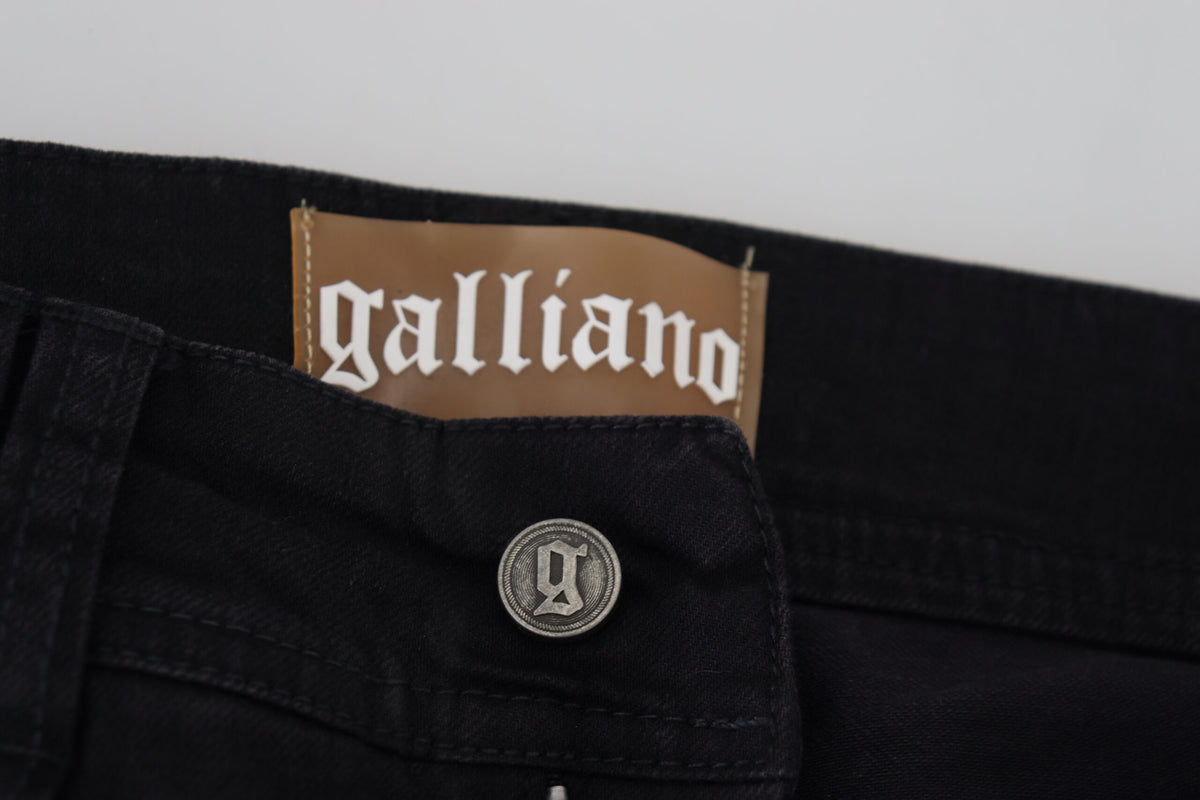 John Galliano Black Cotton Mid Waist Skinny Slim Fit Denim Jeans - BrandFit 88