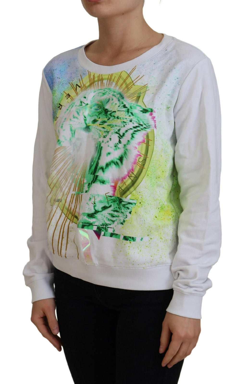 Versace Jeans White Graphic Print Long Sleeves Sweater - BrandFit 88