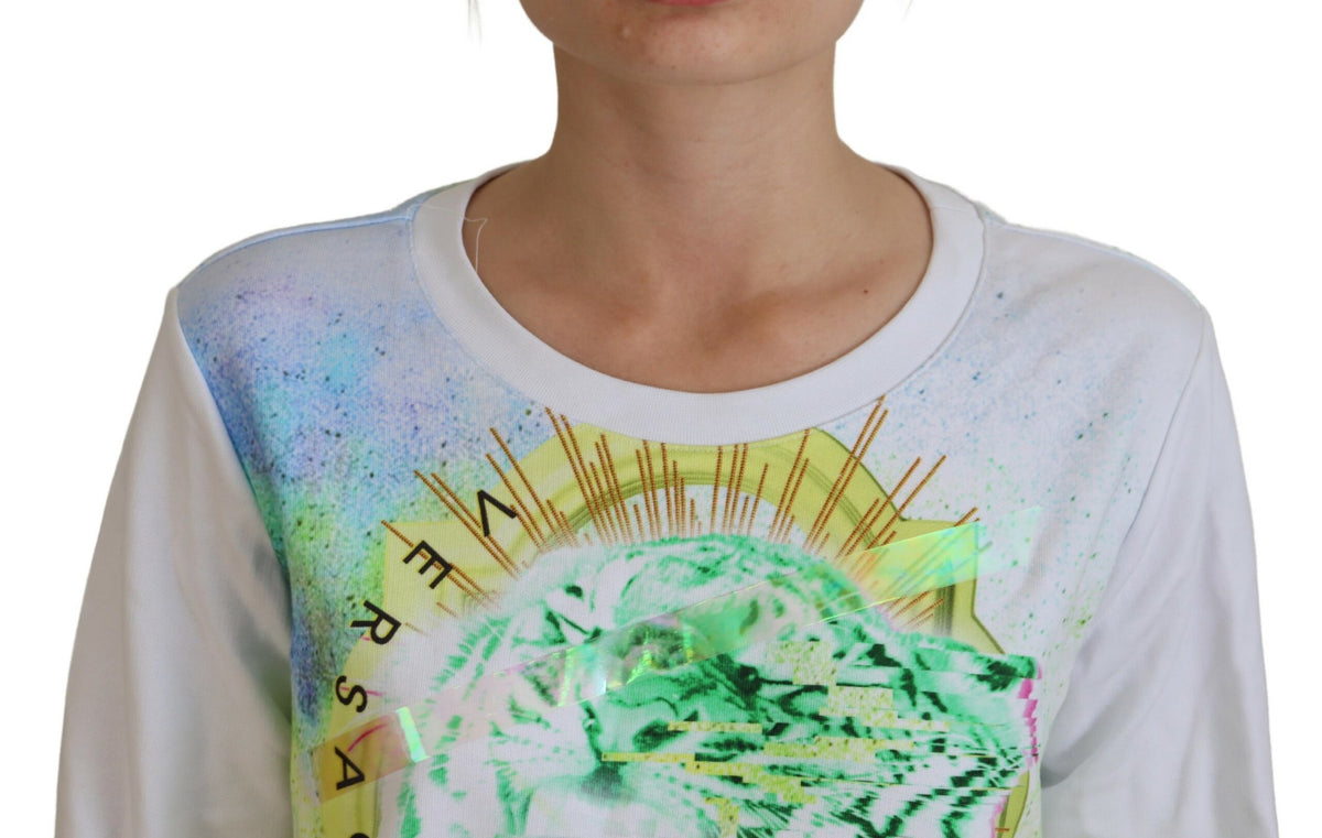Versace Jeans White Graphic Print Long Sleeves Sweater - BrandFit 88