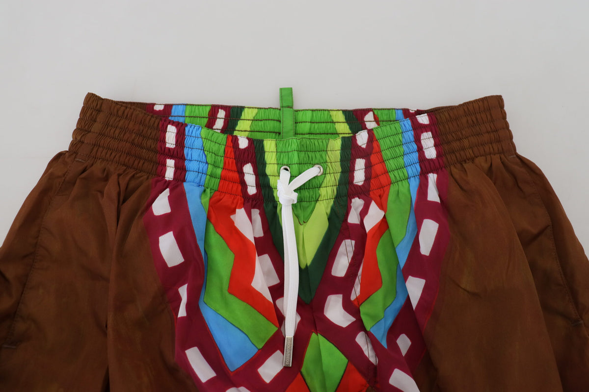 Dsquared² Multicolor Printed Men Beachwear Shorts Swimwear - BrandFit 88