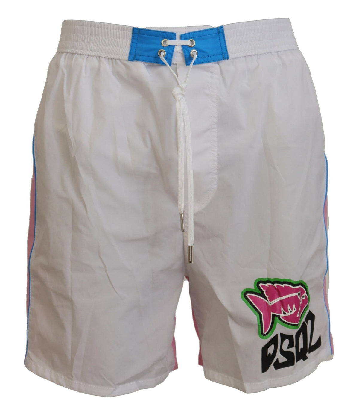 Dsquared² White Pink Logo Print Men Beachwear Shorts Swimwear - BrandFit 88