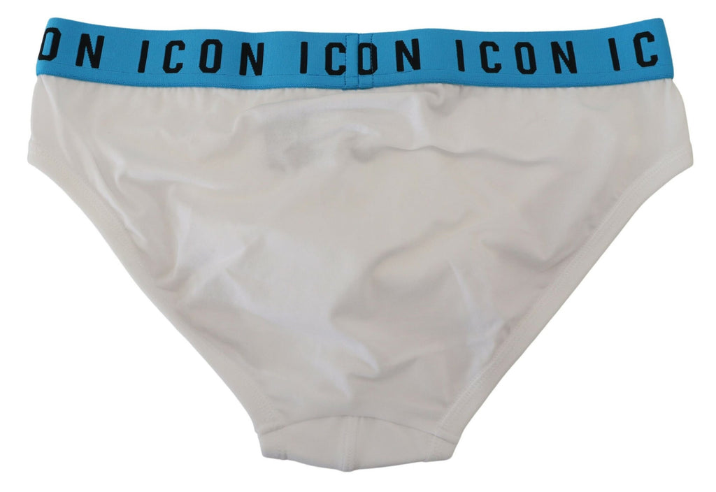 Dsquared² White Icon Logo Cotton Stretch Men Brief Underwear - BrandFit 88