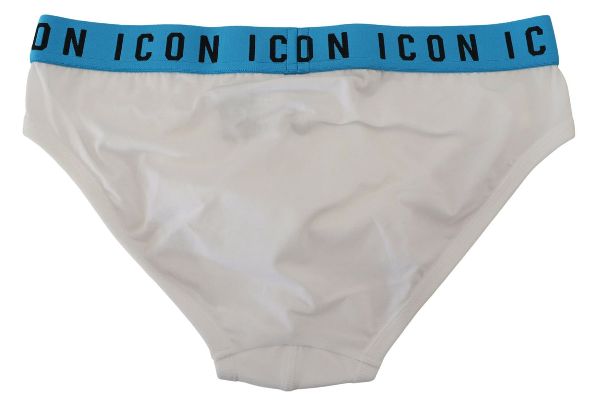 Dsquared² White Icon Logo Cotton Stretch Men Brief Underwear - BrandFit 88
