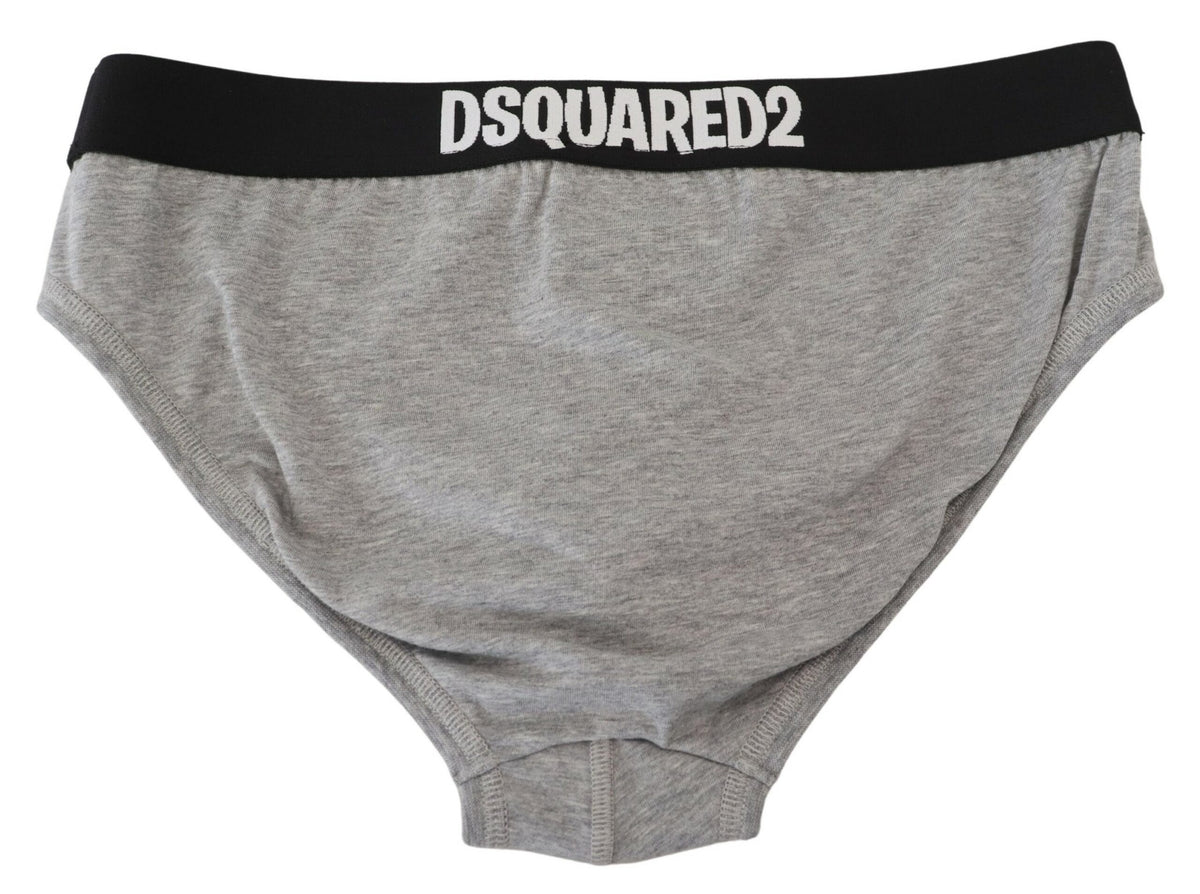 Dsquared² Gray DSURF Logo Cotton Stretch Men Brief Underwear - BrandFit 88