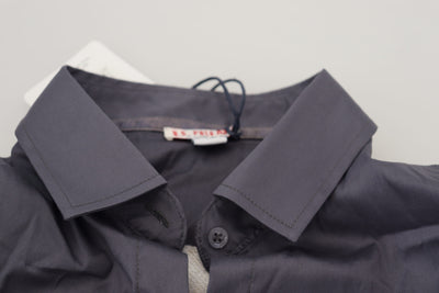 U.S. POLO ASSN. Gray Printed Long Sleeves Collared Top