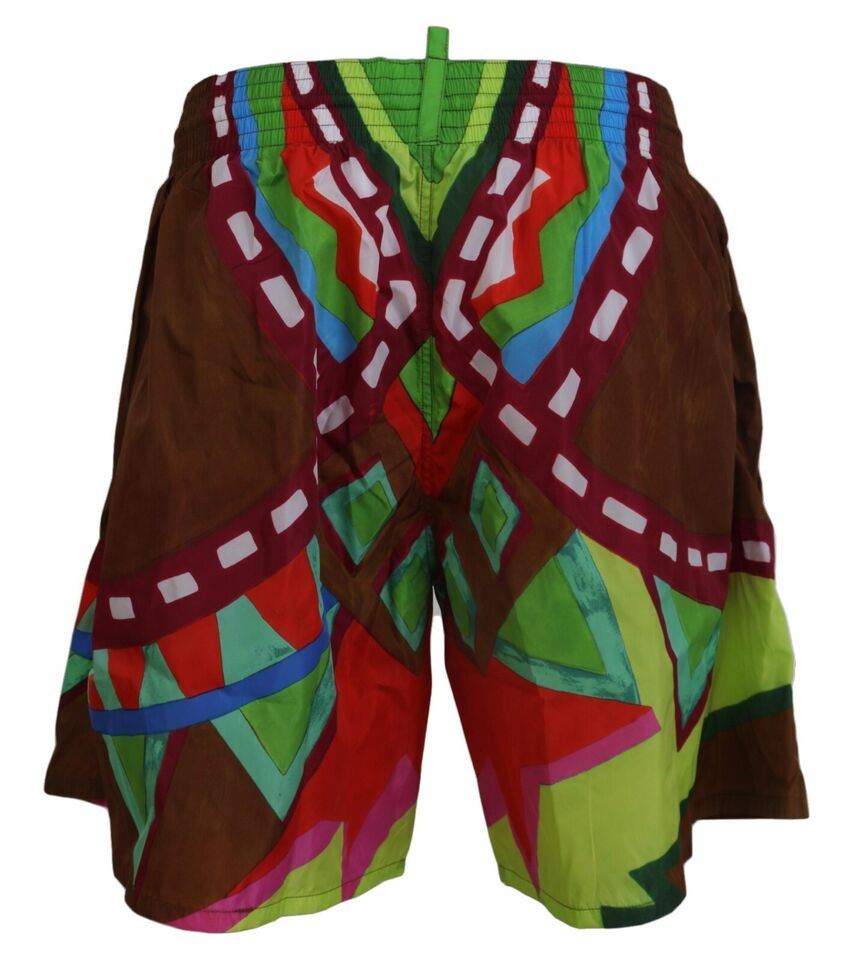 Dsquared² Multicolor Printed Men Beachwear Swimwear Short - BrandFit 88
