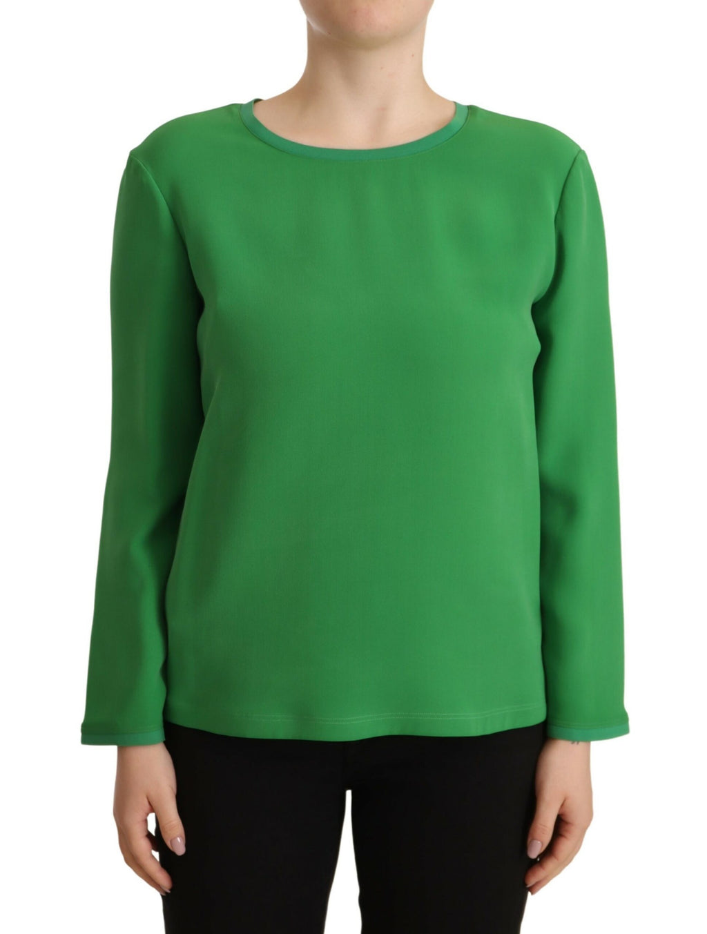 Armani Green Silk Long Sleeves Round Neck Sweater - BrandFit 88