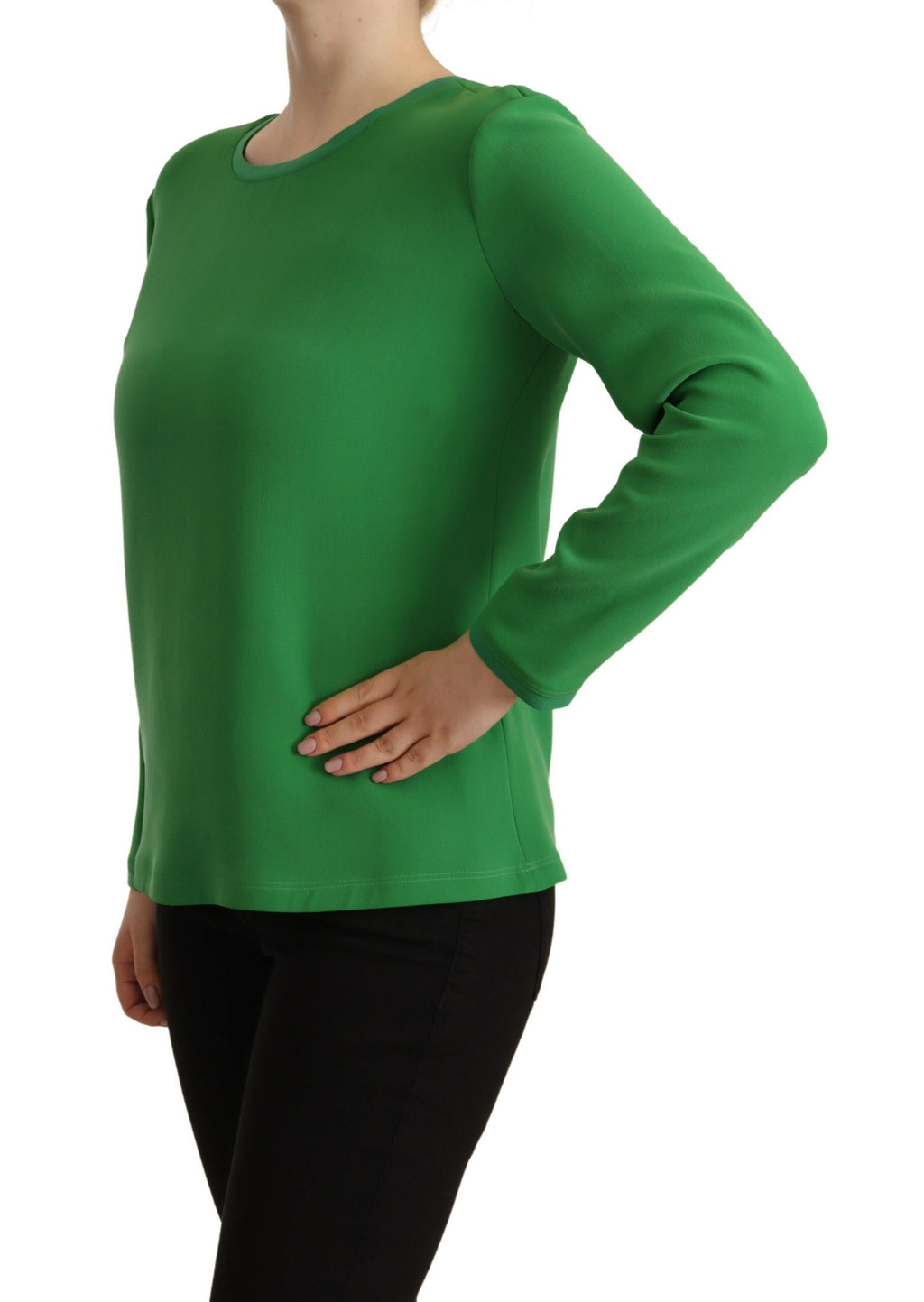Armani Green Silk Long Sleeves Round Neck Sweater - BrandFit 88