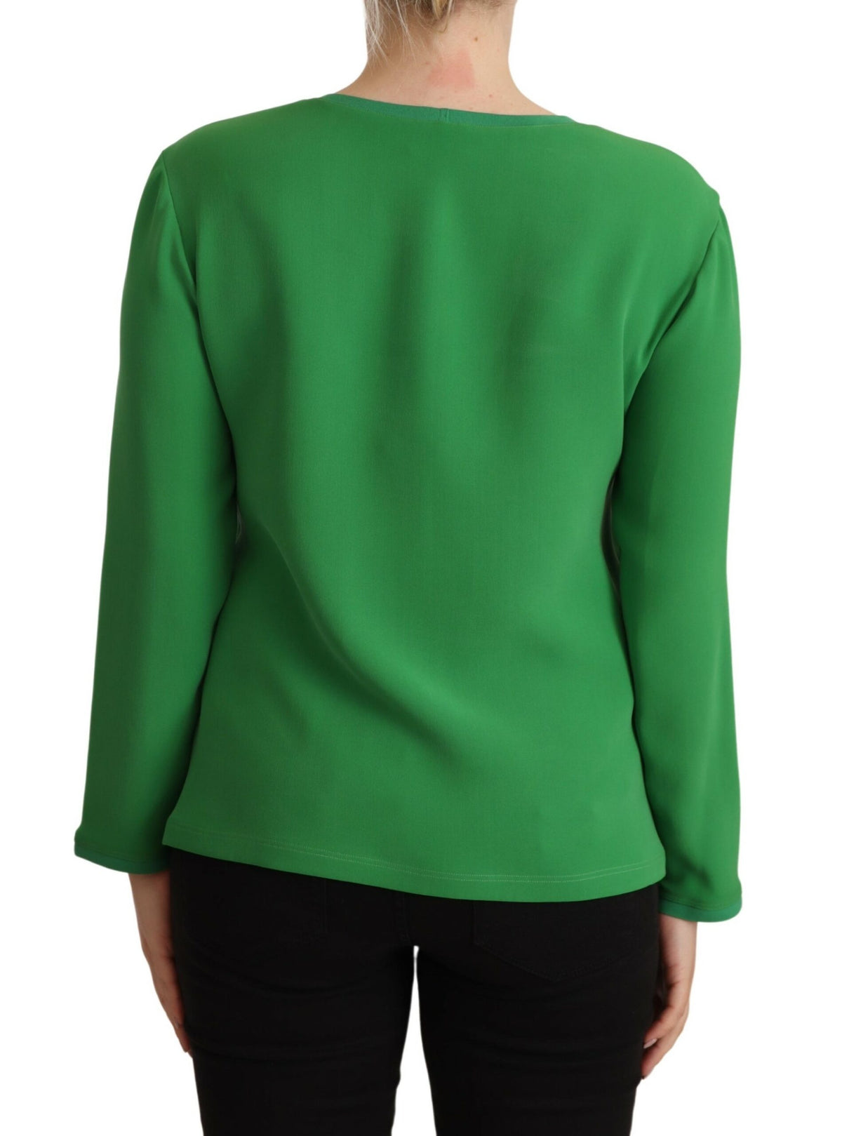 Armani Green Silk Long Sleeves Round Neck Sweater - BrandFit 88