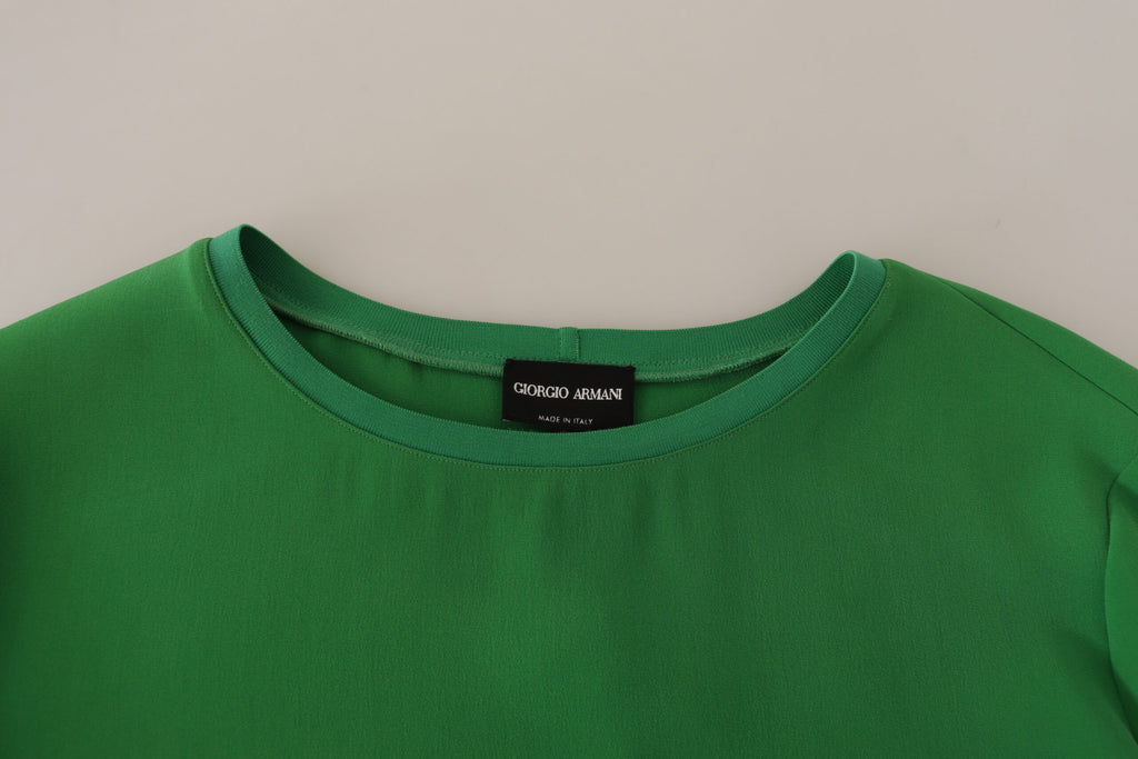 Armani Green Silk Long Sleeves Round Neck Sweater - BrandFit 88