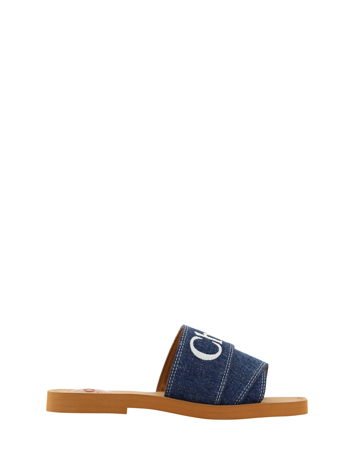Chloé Denim Blue Cotton Slides Woody Sandals - BrandFit 88
