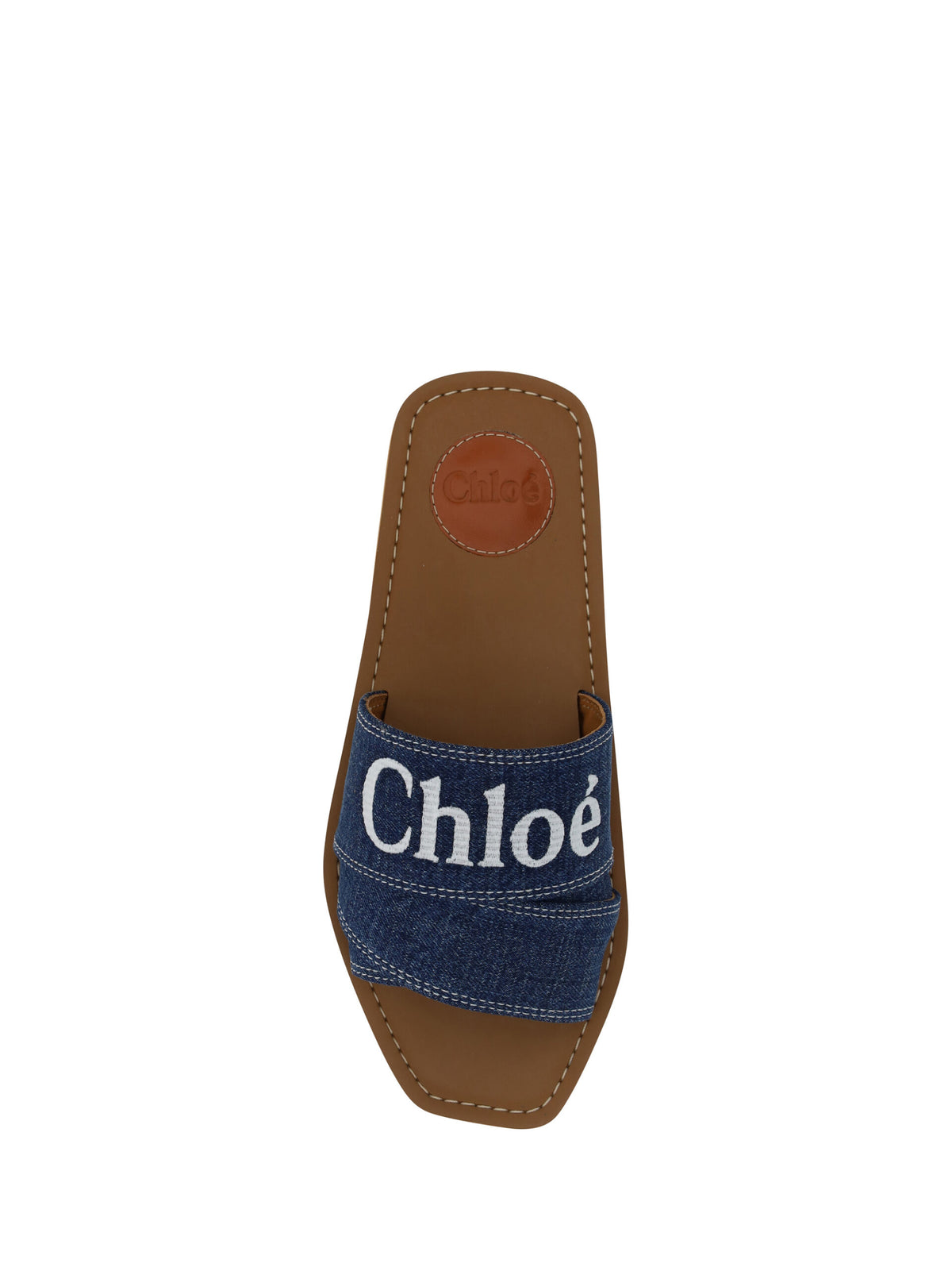 Chloé Denim Blue Cotton Slides Woody Sandals - BrandFit 88