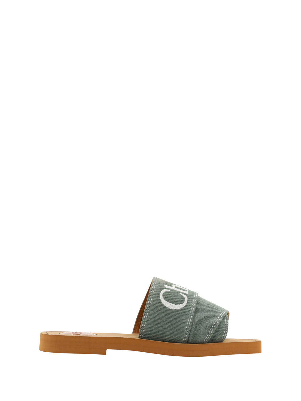 Chloé Forest Green Cotton Slides Woody Sandals - BrandFit 88