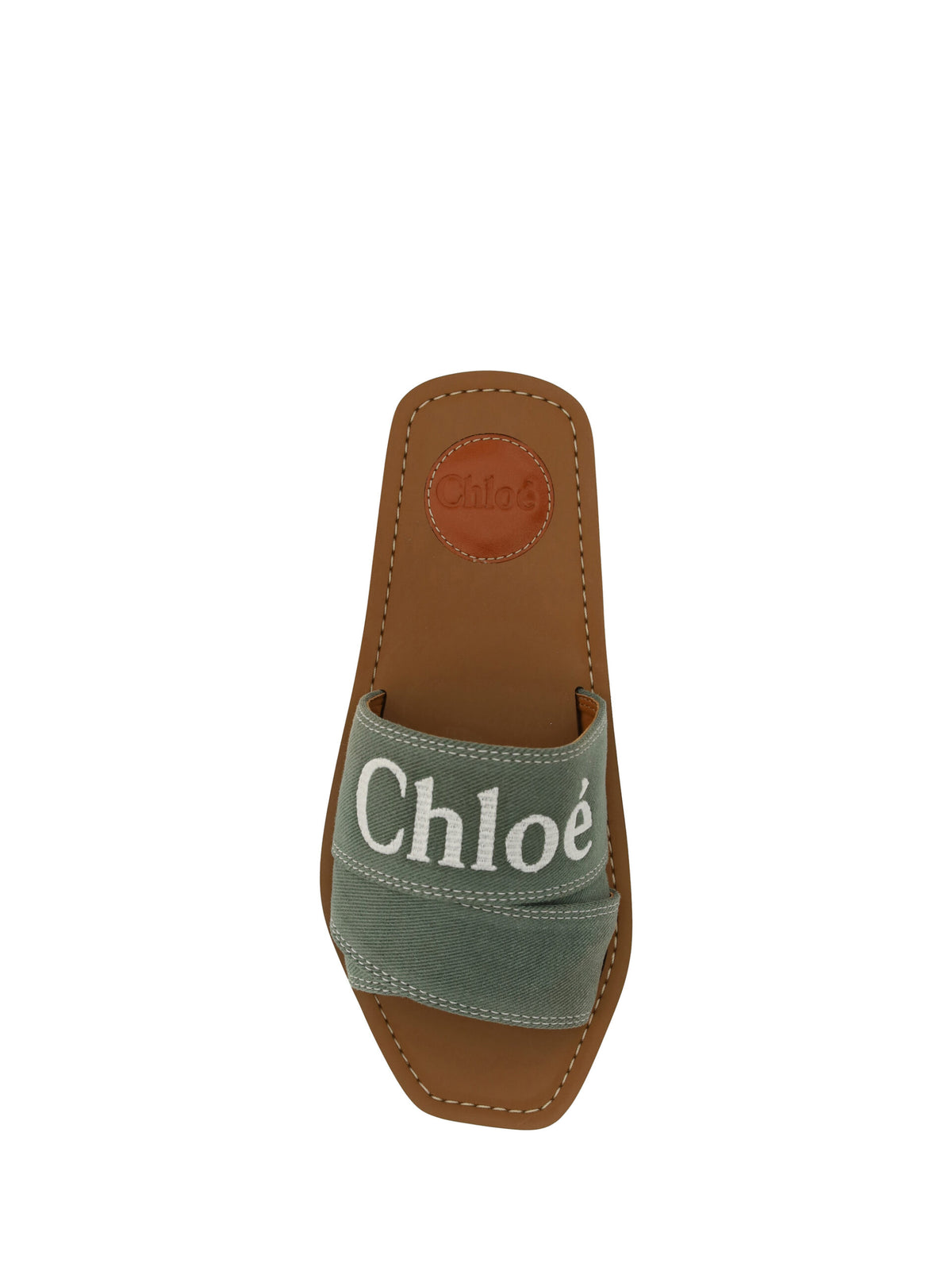Chloé Forest Green Cotton Slides Woody Sandals - BrandFit 88