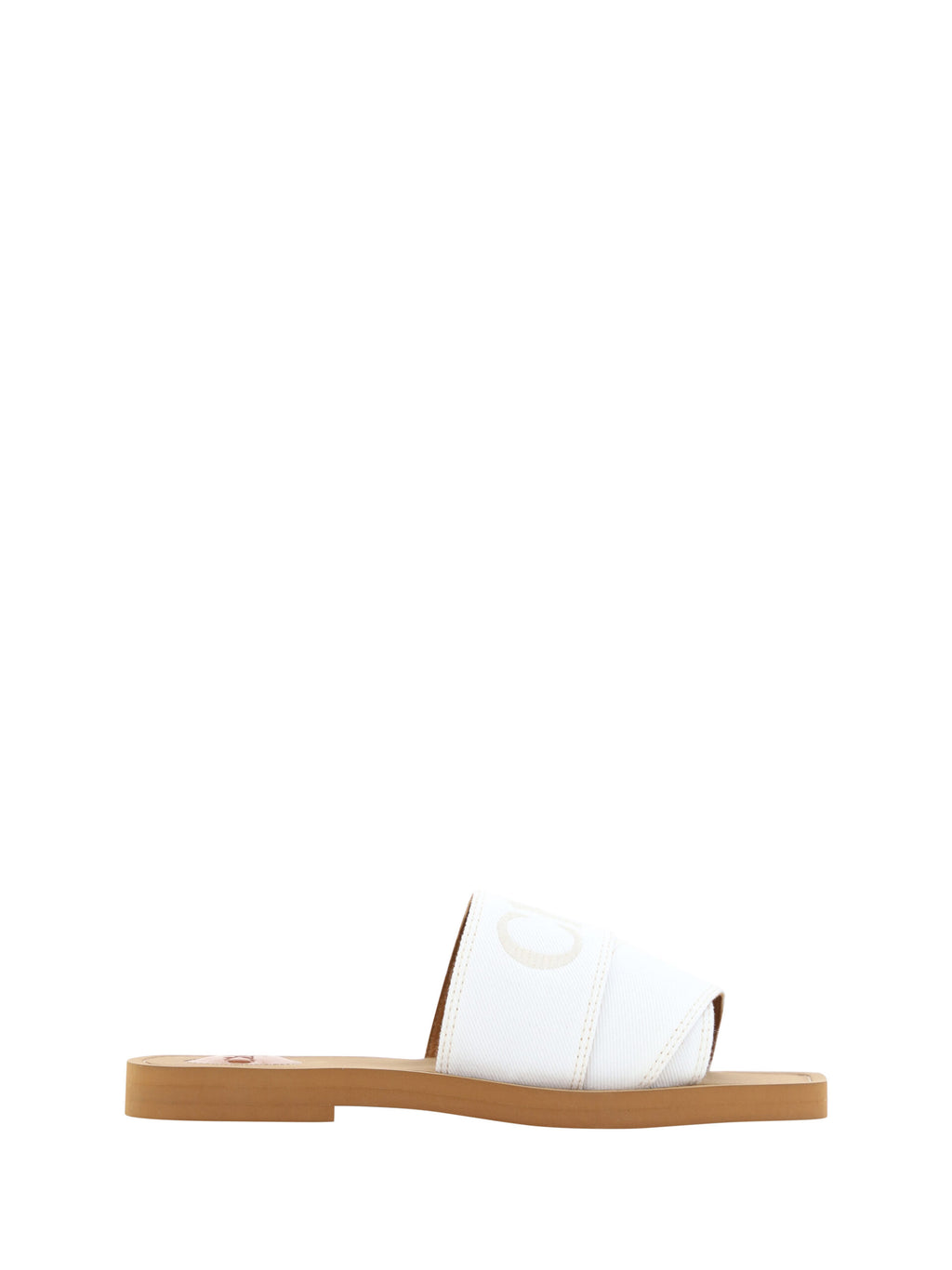 Chloé White Cotton Slides Woody Sandals - BrandFit 88