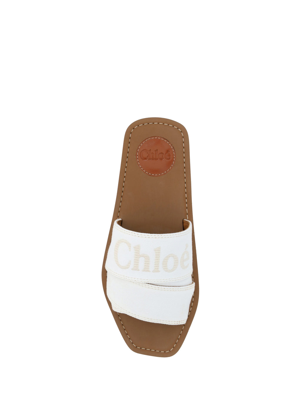 Chloé White Cotton Slides Woody Sandals - BrandFit 88