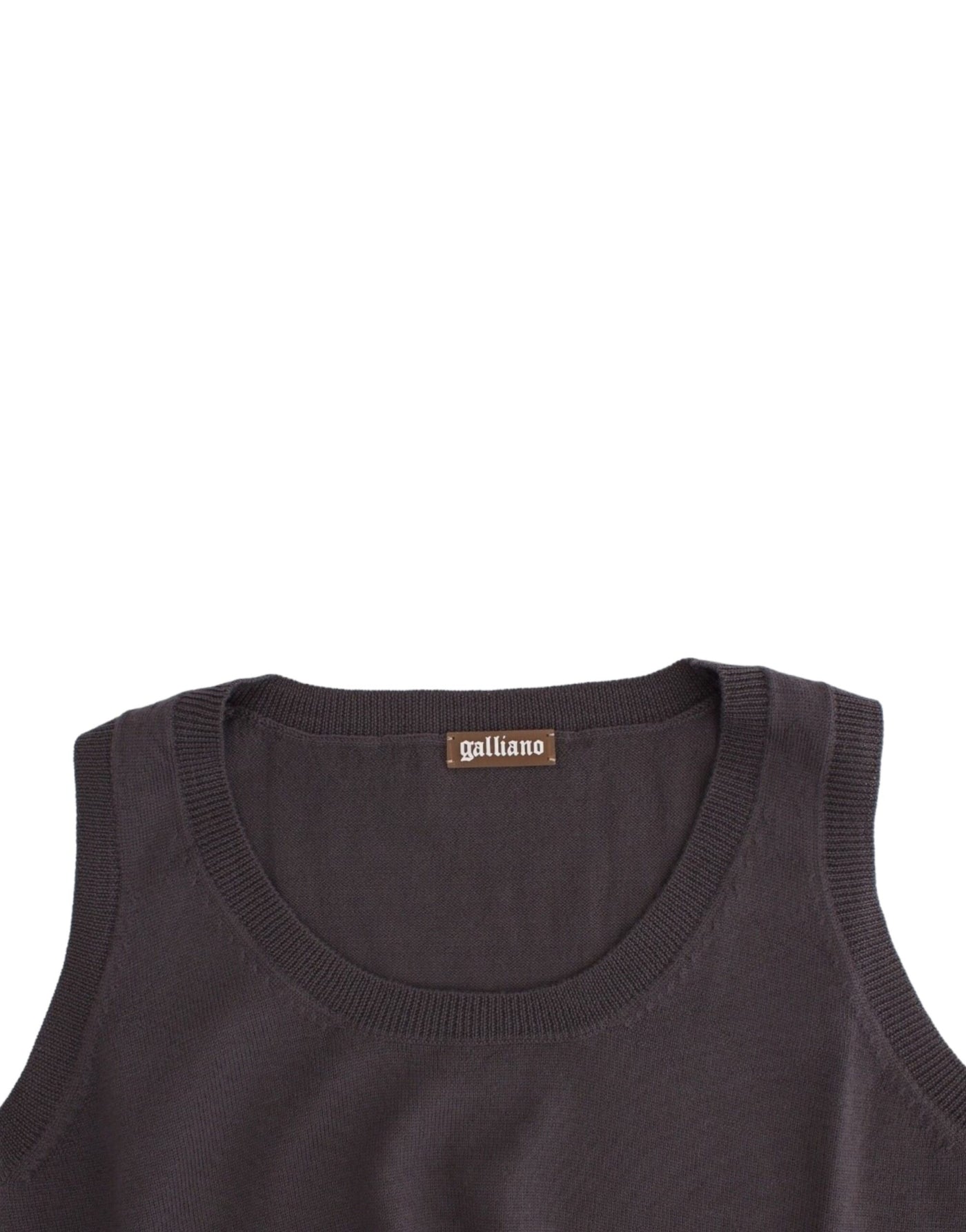 John Galliano Brown knit tank top